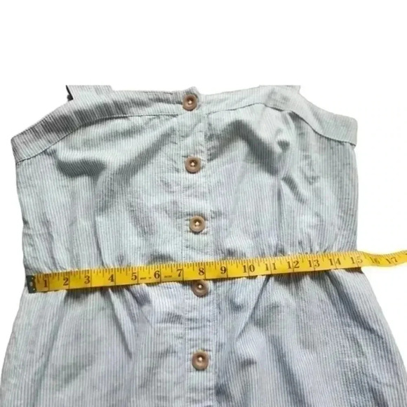 Sotela Amalfi Dress Blue White Stripe Button Front Midi Sleeveless Women's Small - Picture 12 of 14
